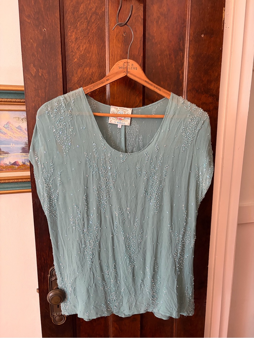 100% Silk Beaded Top